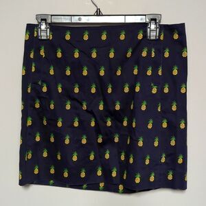 J Crew Blue Pineapple Mini Skirt